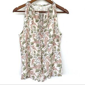 Max Studio blouson tank top with keyhole  opening and centre front tie